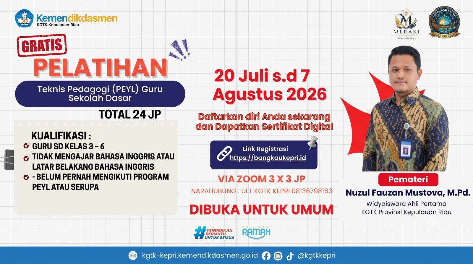 PELATIHAN TEKNIS PEDAGOGI (PEYL) GURU SEKOLAH DASAR